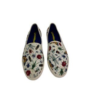 Loudmouth Women's Sonny Big Bugs Slip On Canvas Shoe Golf Insects White Size 11